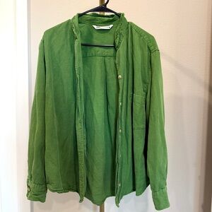 ZARA Green Button-Up Shirt Jacket (size L)